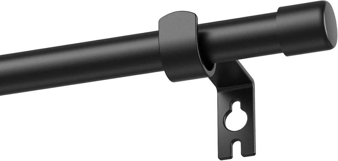 Alskarhem Black Curtain Rods for Windows 32 to 90 Inch,5/8 Inch Small Curtain Rod Set With Brackets
