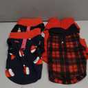 Rbenxia 4 Pieces Red Buffalo Plaid Dog Sweaters with Leash Ring Soft Fleece Vest Dog Pullover Warm Jacket Pet Dogs Clothes Winter Dogs Outfits for Small Puppy Cat Pets (Small)