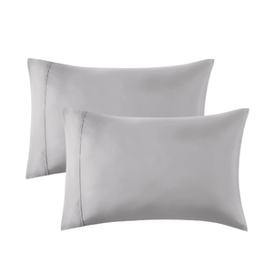 Bedsure King Size Pillow Cases Set of 2 - Silver Grey Brushed Microfiber Pillow Covers 2 Pack,Super Soft Pillow Case Cover with Envelop Closure, 20x36 Inches