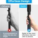 Tension Curtain Rod Black Shower Rod 40-166IN Extra Long Curtain Rods No Drilling Adjustable Tension Rods for Window Shower or Bathroom Outdoor Patio Diameter 1.26In