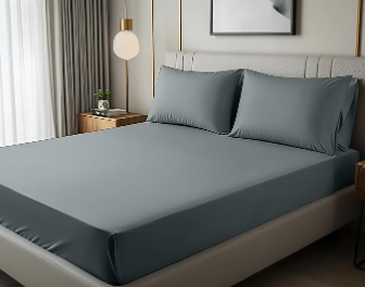 Bedding Queen Fitted Sheet - Bottom Sheet - Deep Pocket - Soft Microfiber - Shrinkage and Fade Resistant - Easy Care -1 Fitted Sheet Only (Grey)