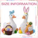 AceOrbit 2 Pcs Silly Goose Figurines Spring Desk Goose Decor Mother's Day Gooses Figurines Gifts Farmhouse Resin Tabletop Ornament for Birthday Baby Shower Garden Tiered Tray Table Decor(Easter Style)