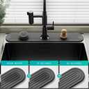Stone Faucet Mat for Kitchen Sink Diatomite Fast-Drying Stone Tray, Faucet Mat Sink Splash Guard, Decorative Sink Protector for Kitchen Bathroom Counter [Dark Gray, 23.6''x3.9'']