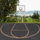 Basketball Court Stencil Kit Marking Corrugated Cardboard for Gym Asphalt Concrete Driveway Home and Local Park No Paint Included