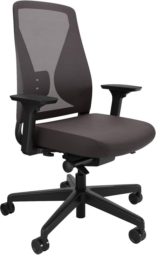 Vari Tempur-Pedic Ergonomic Office Chair  Mesh Back Desk Chair with Adjustable Lumbar Support, Recline, Seat Depth, Armrests & Swivel Wheels for Home Office (Black/Dark Grey)