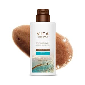 VITA LIBERATA Tinted Self Tanner Mousse - Medium, Lightweight & Fast Drying Formula, Tinted For Easy Application, Lasting Tan, Formulated with Organic Aloe Vera & Hyaluronic Acid, 6.76 fl oz