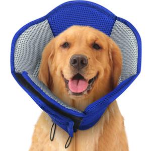 Dog Cone - Soft Cone for Dogs to Stop Licking, Pet E-Collar Alternative After Surgery, Adjustable Pet Recovery Collar for Wound Healing, Blue Large