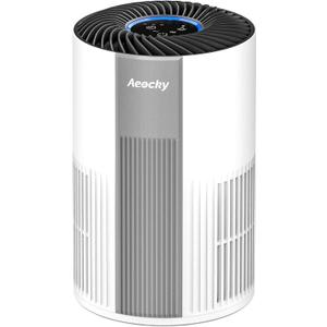 With YearChange 5-in-1 Washable Filter, AEOCKY Air Purifier for Home Bedroom Dorm, Portable Air Cleaner, Quiet as Pink Noise, Aroma Box, for Pollen Smoke Dust Pet Dander Odor Office Desktop (White)