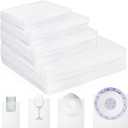 Zubebe 200 Pack Cushion Foam Pouches 4 Sizes Packing Foam Dish Packing Moving Supplies Pouches Cushioning with Fragile Labels(16 x 16 In,12 x 12 In, 12 x 8 In, 10 x 6 in)
