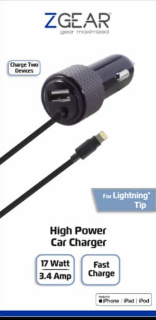 Be productive while sitting in rush-hour traffic by charging your phone! The ergonomic shape plugs right in to your car charger and pulls out easily, with side grips. The lightning cable plugs in to your Apple iPhone 5, 5S, or 5C
