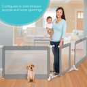 Summer Infant Custom Fit Walk-Thru Extra Wide Pet and Baby Gate, Fits Openings 65 - 87 (2 panels) or 87 - 141 (3 panels), 30 Tall, Install In-between Rooms or Doorways - Grey