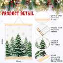 Tenceur 2 Pcs Winter Wall Art Decor Pine Tree Reindeer Holiday Wall Decor Christmas Poster Hanger with Wood Frames Wild Animals Canvas Artwork Decoration for Home Bedroom Living Room