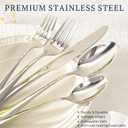 Astercook Silverware Set with Steak Knives 24-Piece Flatware Set for 4 Food-Grade Stainless Steel Cutlery Set Mirror Polished Utensils Set Include Spoons and Forks for Home Gifts for Women