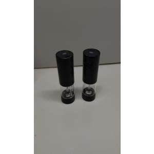 Electric Salt and Pepper Grinder Set Automatic Battery Pepper Mill Shakers Adjustable Coarseness Upgraded Larger Capacity with Led Home and Kitchen Appliances Birthday Gifts for Women Mom (Black/Black)