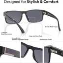 2 Pack Excellent Unbreakable Reader Sunglasses for Men with UV400 Protection Outdoors, TR90 Thick Frame Tinted Reading Glasses Anti UV/Eye Strain Sun Readers No-Line Dark Lens & 2.5x - Not Bifocals