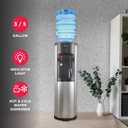 Frigidaire Water Cooler Dispenser, Top Load Water Cooler for Home, Garage, Dorm, RV & Cottage, Hot & Cold Water Dispenser for 3 and 5 Gallon Bottles, Stainless Steel