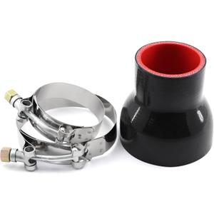 Straight Reducer Coupler Silicone Hose ID 2-inch to 3-inch 4-Ply with Stainless Steel T-Bolt Clamp for Turbo/Intercooler/Intake Piping