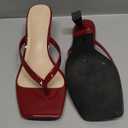 Kitten Flip Flop Thong Low Heels for Women Square Open Toe Slip On Heeled Sandals, 7