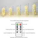 kakoya Flameless LED Candles with Timer 5 Pc Flickering Flameless Candles for Romantic Ambiance and Home Decoration Stable Acrylic Shell, with Embedded Star String Battery Operated Candles, Ivory