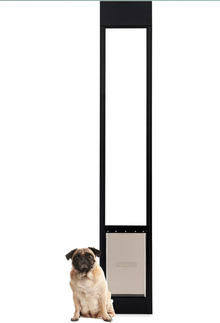 PetSafe Sliding Glass Pet Door - No-Cut DIY Install Doggy Door for Renters - Aluminum Frame - Adjustable Height 75 7/8" to 80 11/16" - Ideal for Extra Large Dogs Up to 220 lb -Bronze