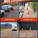 RoadHero 18 Inch 4 Pack Collapsible Traffic Safety Cones, Multi Purpose Pop-up Cones with Reflective Collar for Road Safety, Orange Cones for Driving Training, Parking Lots