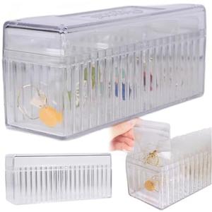 Tclnyer Acrylic Jewelry Box Organizer with 20 Portable Anti Tarnish Jewelry Bags, Clear Jewelry Organizer Holder, Jewelry Organizers and Storage, for Earrings Rings Women Girls (Box+20PCS Bags)