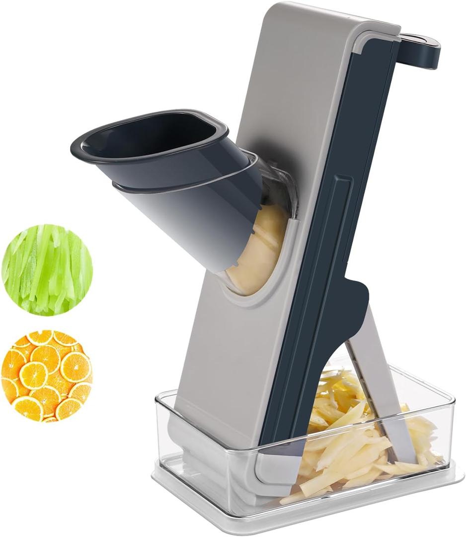 All safe mandoline slicer and chopper for kitchen, FEICO multifunctional vegetable cutter