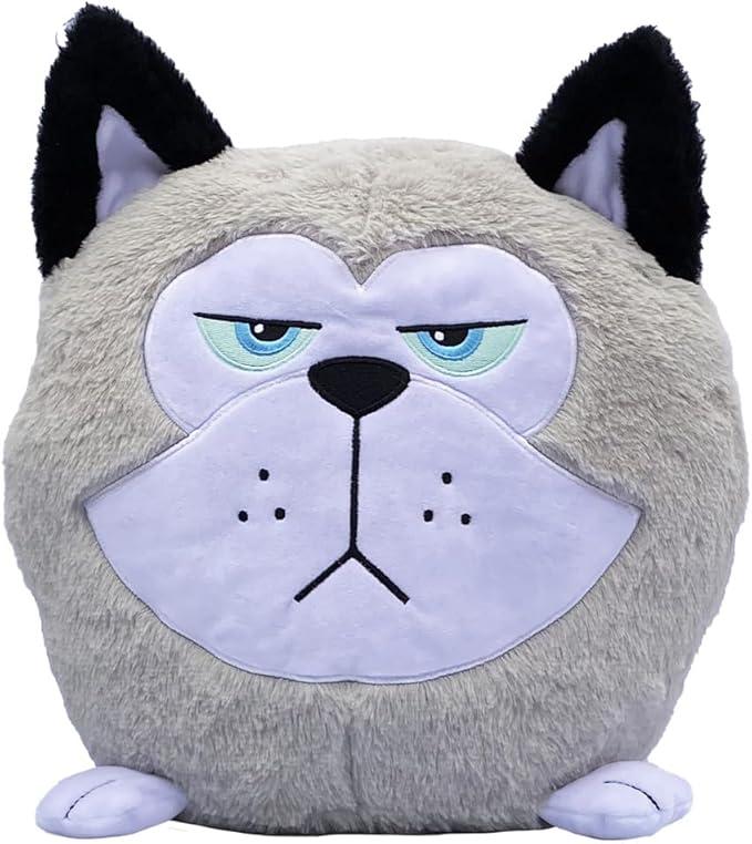Hangry Petz: Cooper Husky - 12" Grey & White Animal Plush, Squeeze Tummy for Sounds, Hungry Angry Embroidered Expression, Soft Round Companion, Kids