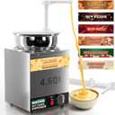 WantJoin Nacho Cheese Dispenser with Pump - 4.6Qt Nacho Cheese Warmer,Stainless Steel Hot Fudge Warmer W/5-Level Temperature Adjustment,Commercial Hot Fudge Dispenser for Hot Fudge Cheese Caramel