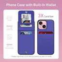 Bemal for iPhone 13 Mini Wallet Case, Built-in Card Holder, RFID Blocking, PU Leather Kickstand, Magnetic Closure, Durable Shockproof Phone Cover for Women and Men, Blue