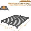 Queen Bed Frame 4 Inch Black, Metal Platform Bed Frame Queen Size with Baffles, No Box Spring Needed, Heavy Duty Steel Support, Rounded Corner Design, Reserved Holes, Noise Free, Easy Assembly