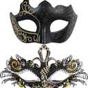 Masquerade Mask for Couples, Mardi Gras Mask for Women & Men