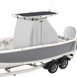 1200D Waterproof T-Top Boat Center Console Cover with Motor Cover, Heavy Duty Marine Grade Polyester Fabric, Fit T-Top Center Console 95" L 59" W 72" H, Gray