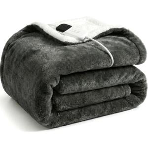 Heated Blanket, 84”x90” Queen Size Electric Blanket with Dual Remote Auto Shut-Off, Ultra Soft Flannel Fleece Fast Heating Blanket, Overheat Protection, Machine Washable for Home & Bedroom