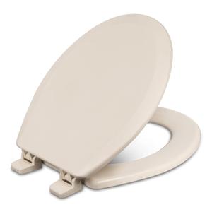 Centoco Round Toilet Seat, Heavy-Duty Wood Core with Plastic Scratch-Resistant Finish, Residential, Made in the USA, 700-106, Bone