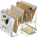 SANRUI Desk Organizers and Accessories, Acrylic Mail Organizer Countertop, 5-Slots File Sorter with Drawer, Desktop Organizer for Office Supplies, Clear 