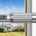 AIZESI 41-67 Inch Heavy Duty Silver Tension Curtain Rod - No Drilling, Adjustable, Rust-Proof for Outdoor, Living Room, Bathroom