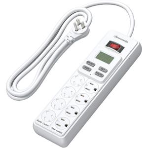 DEWENWILS 8-Outlet Power Strip with Timer (4 Timed/ 4 Always On), Digital Timer Outlet for Reptile Light, Turtle Grow Light Indoor Bearded Dragon Tank Accessory Aquarium, 6ft SJT Cord, 15A UL Listed