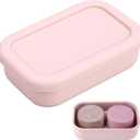 Large Travel Soap Case Leak Proof, Silicone Shampoo Bar Holder, Soap Container with Draining Layer, Slip-Resistant Portable Bar Soap Holder for Shower, Bathroom, Gym, Camping(Pink)
