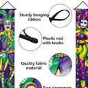 Fat Thursday Decorations Porch Sign, Fat Thursday Outdoor Decorations Hanging Banner for Door Masquerade Mask Porch Banner for Carnival Masquerade Party Supplies