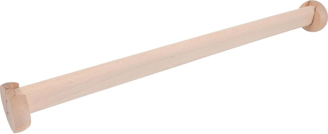 PRETYZOOM Wood Clothes Hanging Rod 19.68In Heavy Duty Closet Pole Wardrobe Bar Clothes Rail with Fixing Bases for Bedroom Closet Organization