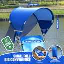 Universal Wind-Resistant Chair Umbrella Canopy, Foldable Portable UPF 50+ Sun Shade Attachment with Adjustable Clamp, Fits Most Beach, Camping, Lawn, Sports, Tanning, Zero Gravity Chairs & Wheelchairs, 16.9" L X 7.87" W X 2.36" H