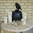 Needzo Halloween Skeleton Spider Decoration, Creepy Haunted House Prop, Party Tabletop Decor, 10 Inches