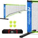 22FT Regulation Size Pickleball Net for Driveway, Outdoor Balls and Portable Carry Bag, Weather Resistance Strong Steel Frame (Blue & Green Pickleball Net)