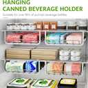 Refrigerator Hanging Soda Can Dispenser for Refrigerator Stainless Steel Double Row Fridge Drink Organizer Holds Up to 10 Cans of Soda Fits Fridges 15-23in Inner Depth