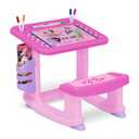Disney Minnie Mouse Draw and Play Desk by Delta Children  Includes 10 Markers and Coloring Book, Pink