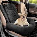 Dog Car Seat for  Dogs,Detachable Washable Travel Safety Pet Booster Seat, Comfy Ultra Soft and Multifunctional Car Travel Bed, Black, Small