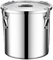 Verdeho stainless steel food storage containers with lids lock clips airtight container large airtight for rice flour sugar grain coffee bean storage containers Kitchen jar (1.59gal/6L)