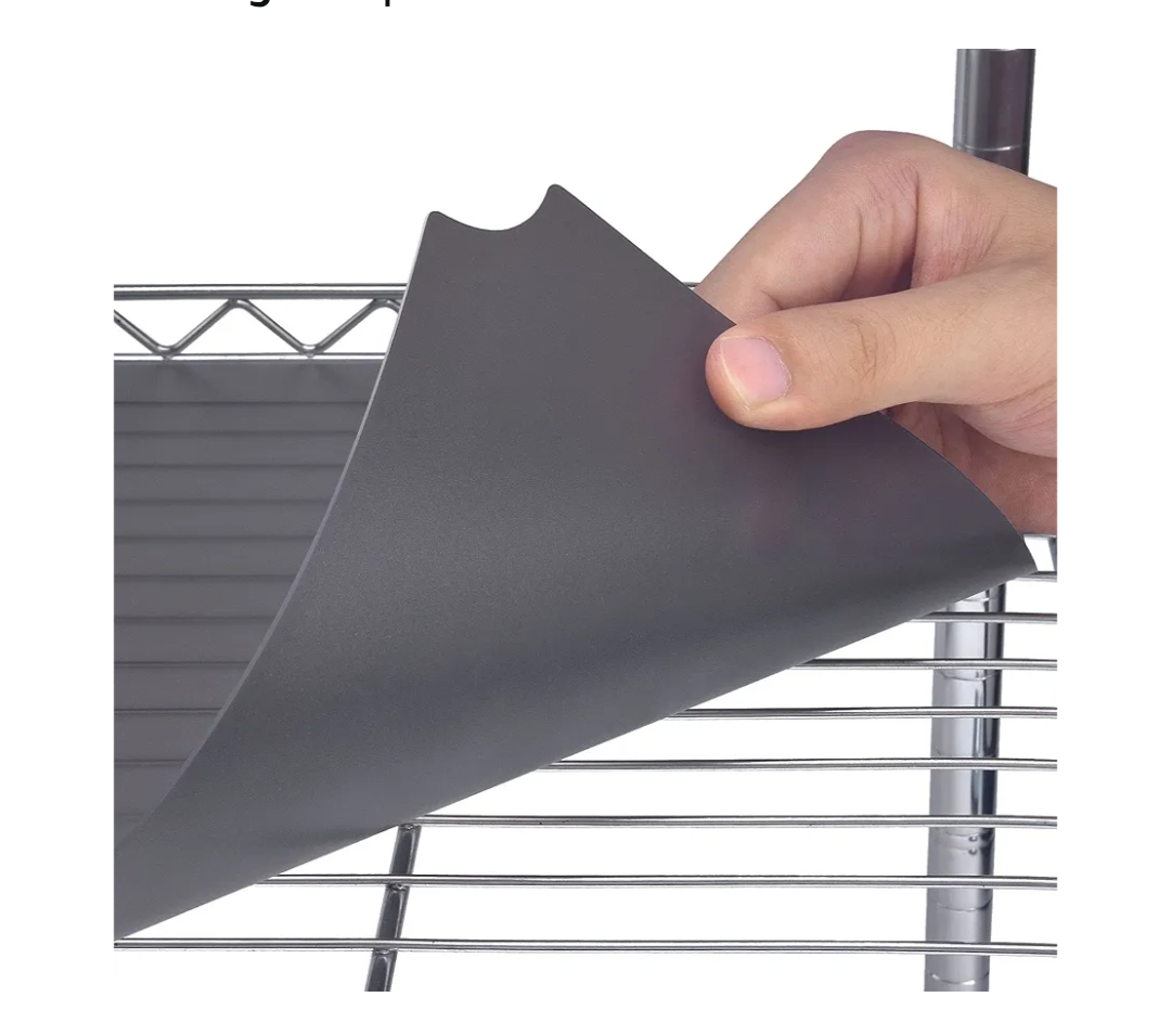 Shelf Liners for Wire Shelf System: Set of 4 in Graphite: 14 x 36 inch: Plastic Wire Shelving Shelf Mats. 2 Packs