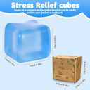 Squishy Ice Cube Fidget Toy,Large Squeeze Toys, Big Squishy Stress Ball with Durable Soft Texture, Extra-Satisfying Squeeze Toy for Adults and Boys & Girls Age 3+ (2.76in) (Blue)